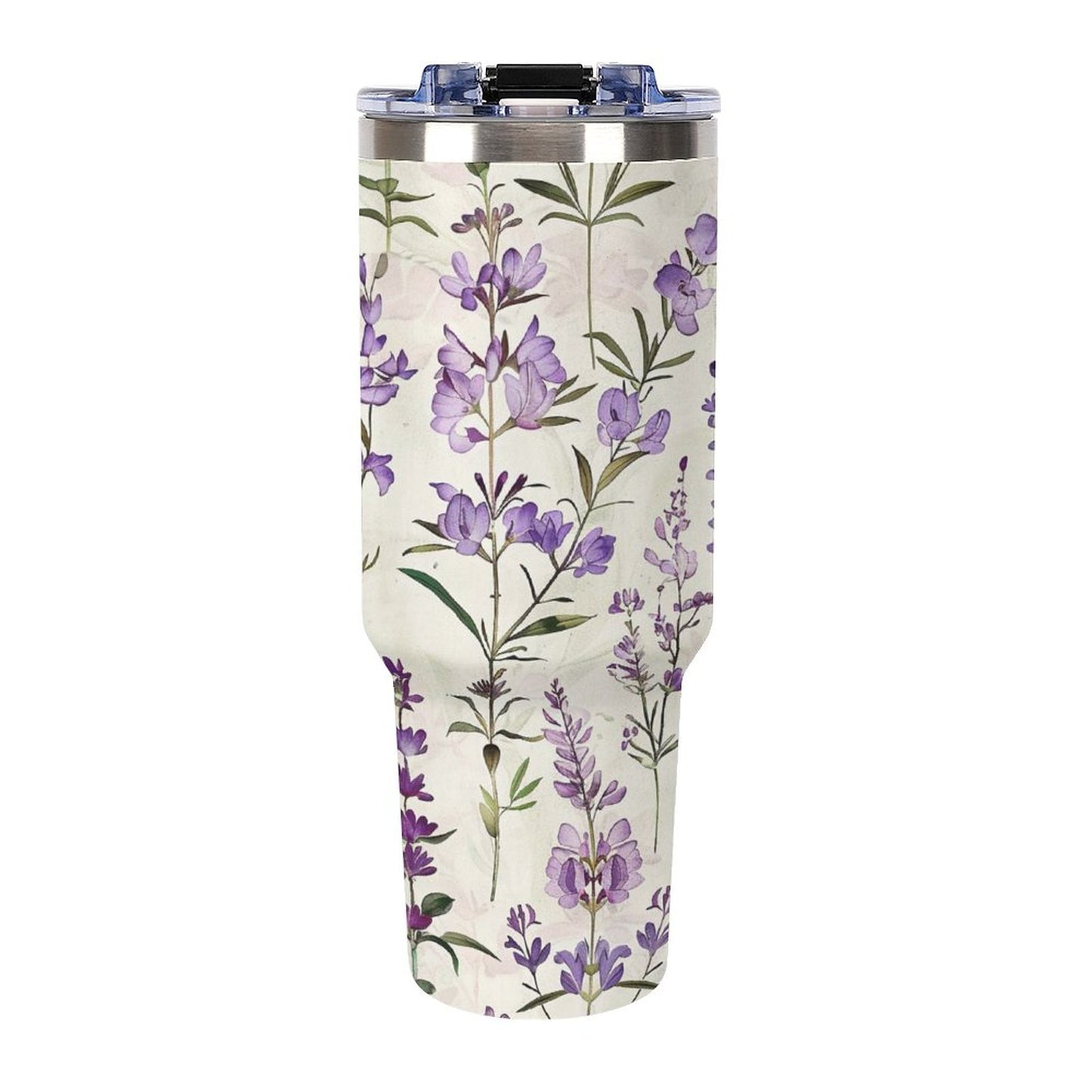 Lavender Flowers 40oz Insulated Tumbler with Handle and Straw