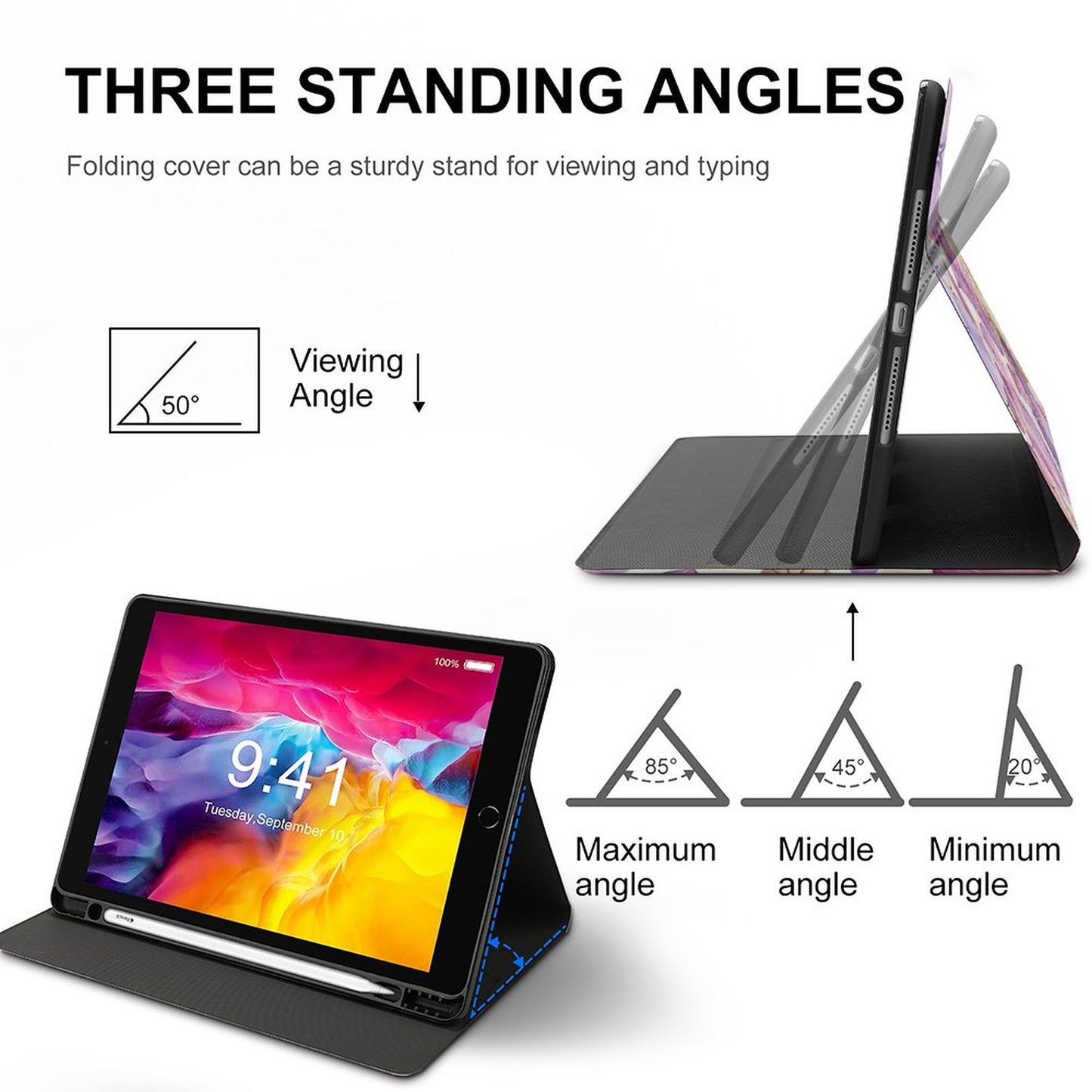 Hearts and Leaves iPad Protector with Apple Pen Slot