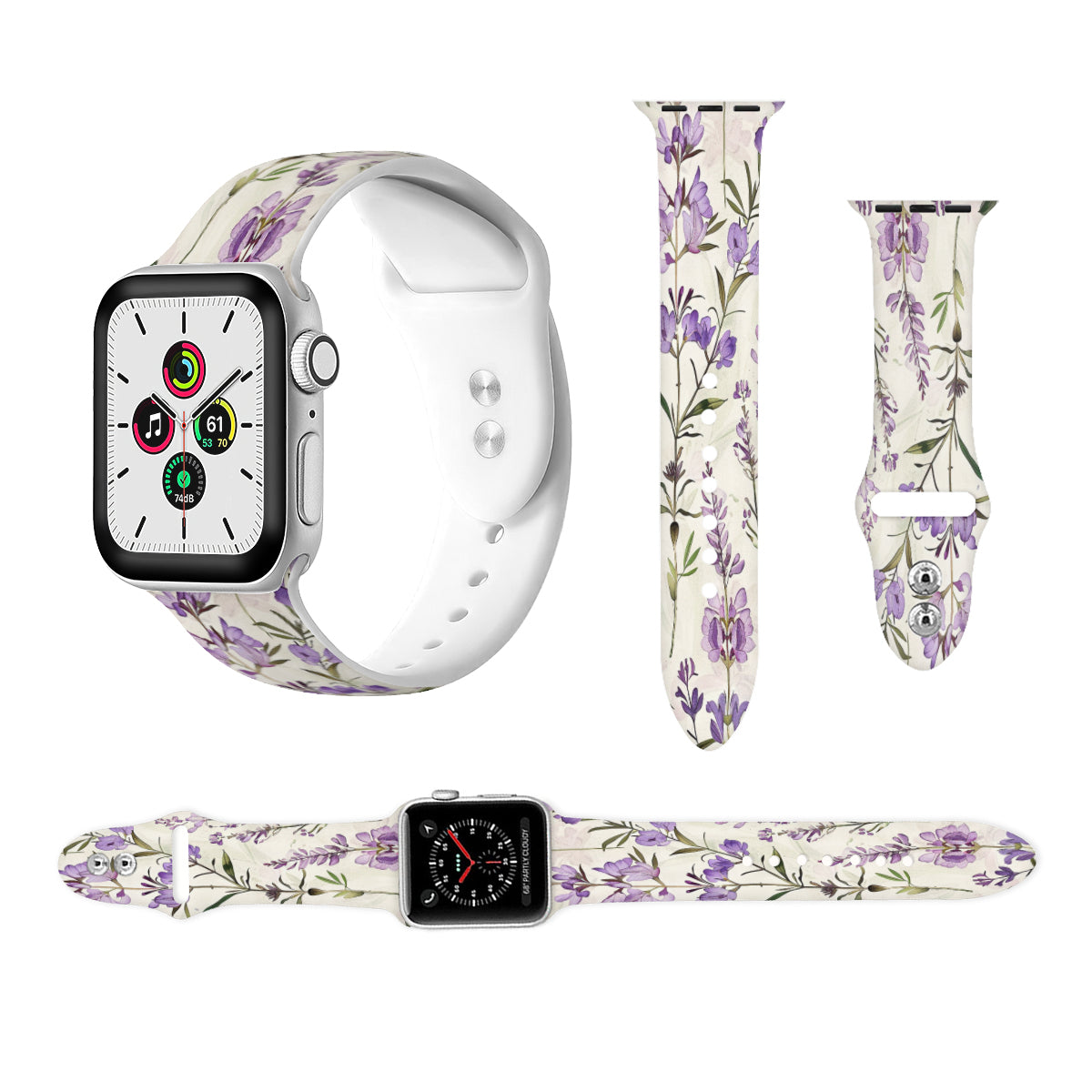 Botanical Lavender Double Buckle Strap