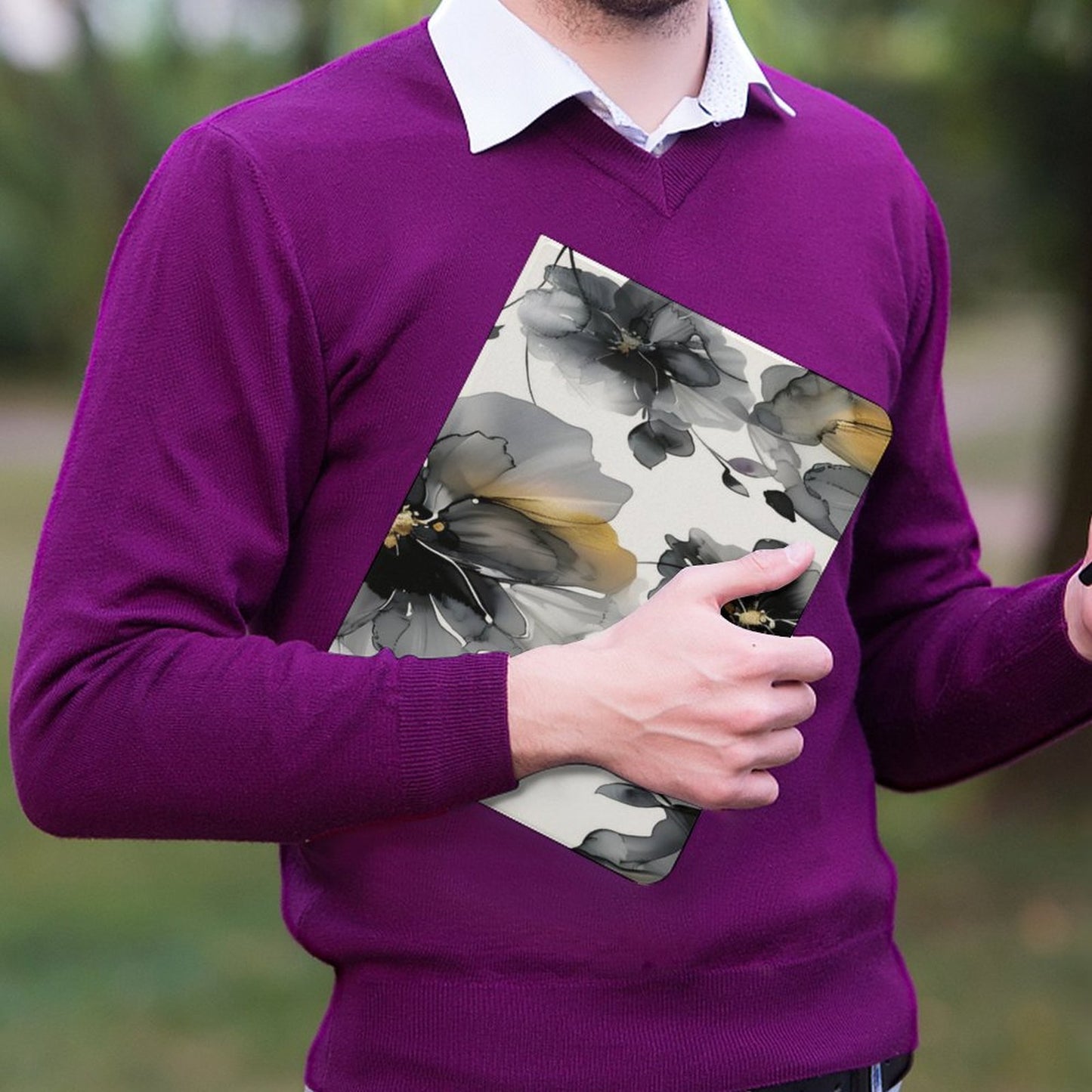 Black Alcohol Floral Book-Style
iPad Protector with Apple Pen Slot