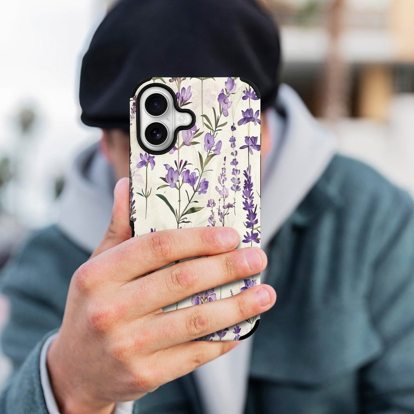 Lavender Flowers Microfiber iPhone Case for iPhone 16 Series