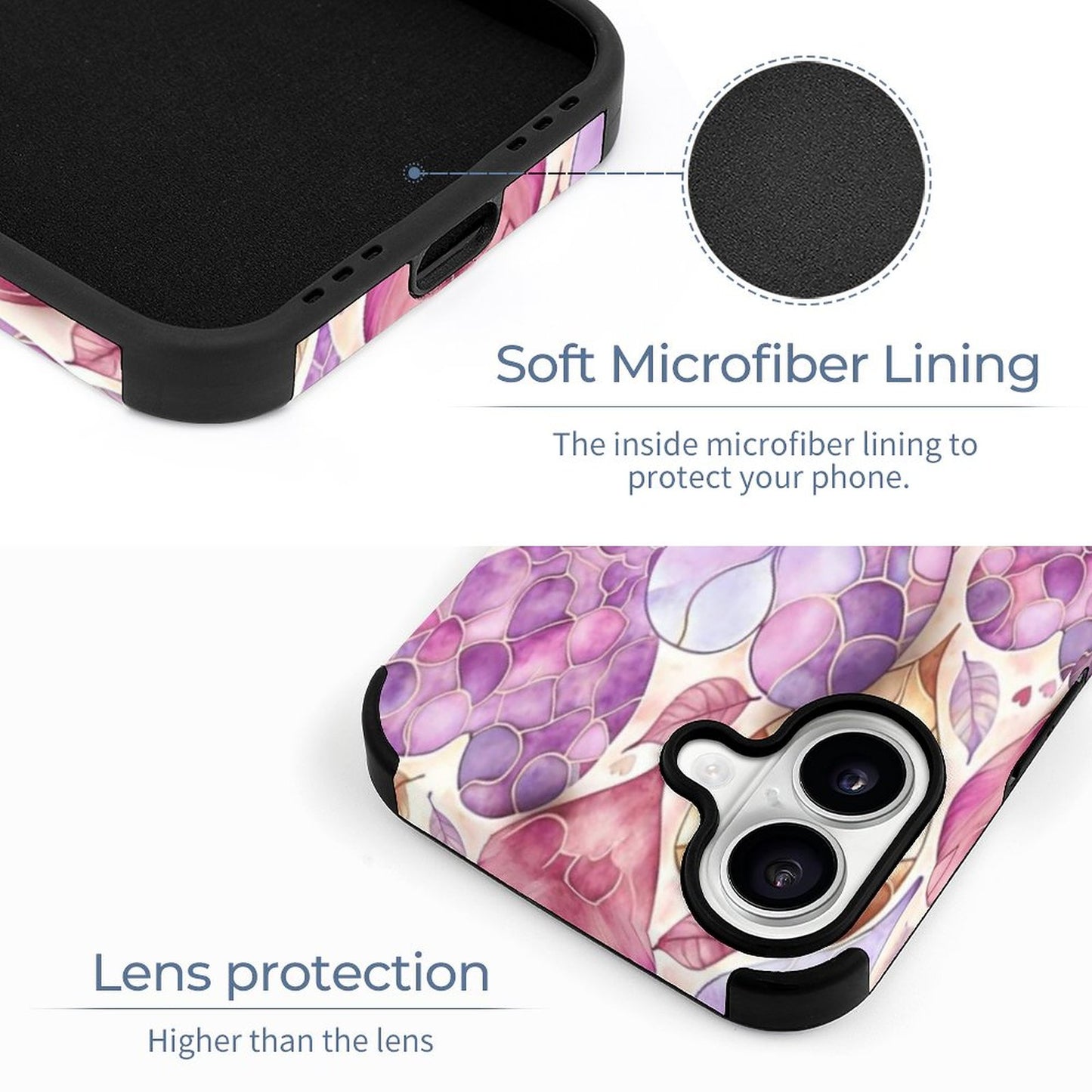 Hearts and Leaves Microfiber iPhone Case