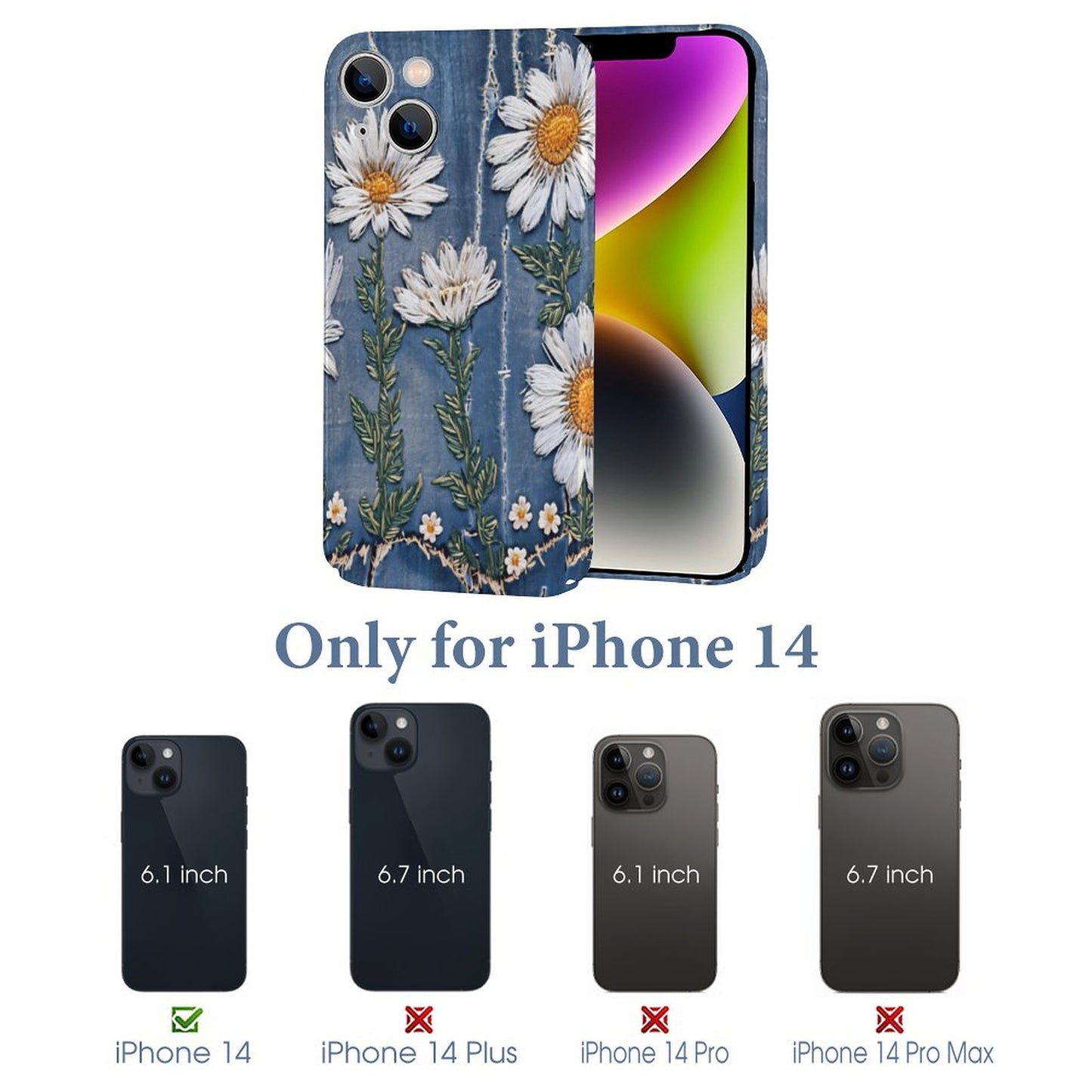 Denim and Daisies Apple Case for iPhone 14 Series