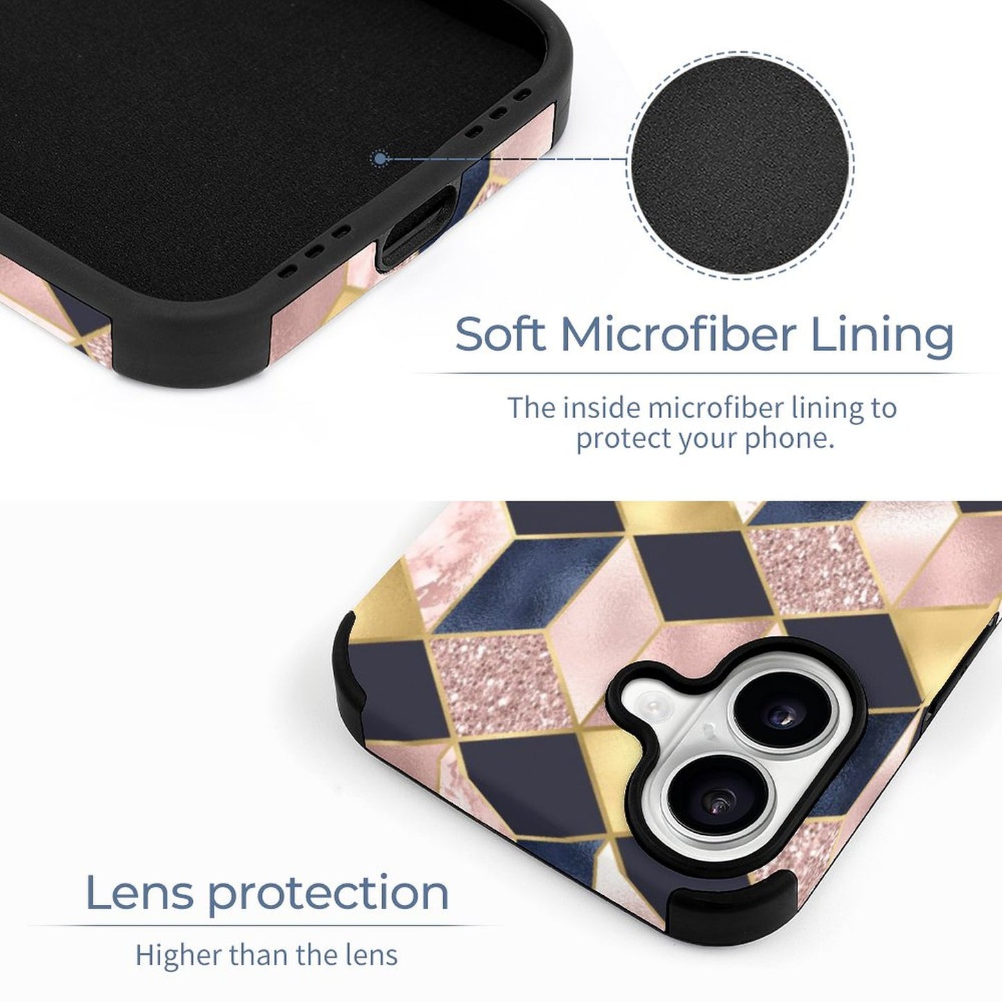 Delicate Blush Microfiber iPhone Case for iPhone 16 Series