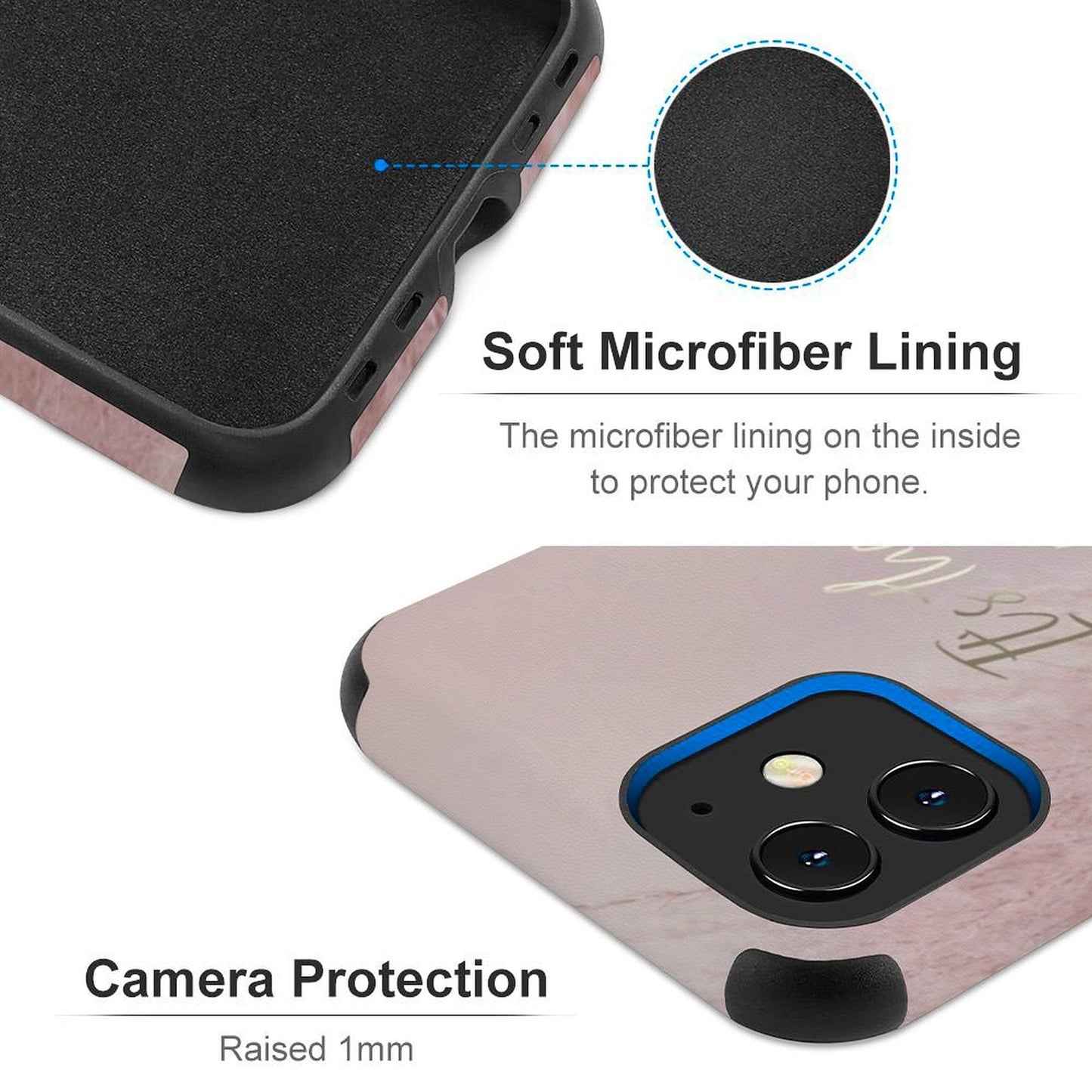 Pink Microfiber iPhone Case for iPhone 11 Series