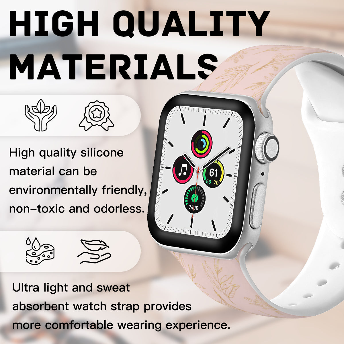 Gold Botanical iWatch Band