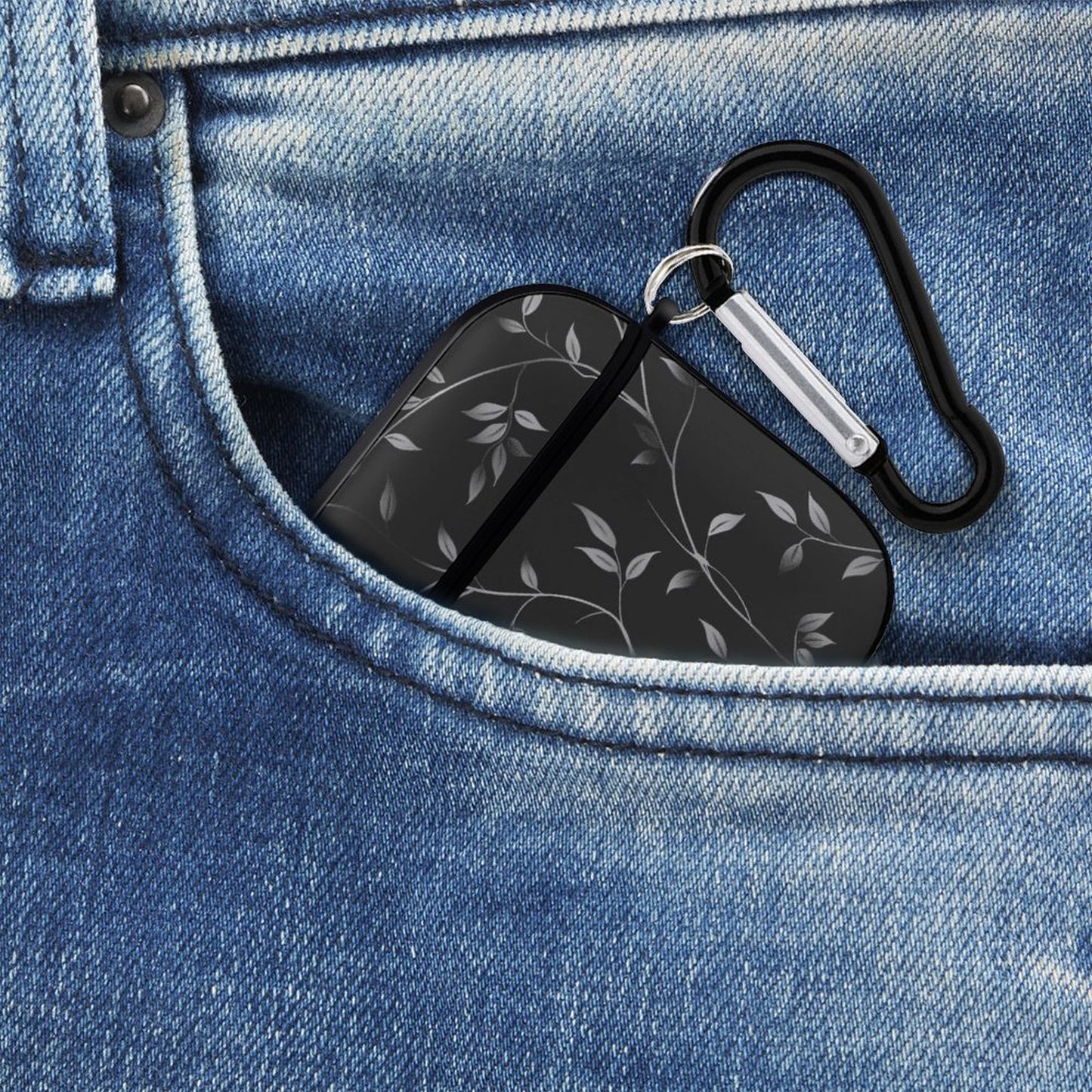 Black and Silver Vines Protective Cases for AirPods 1 & 2