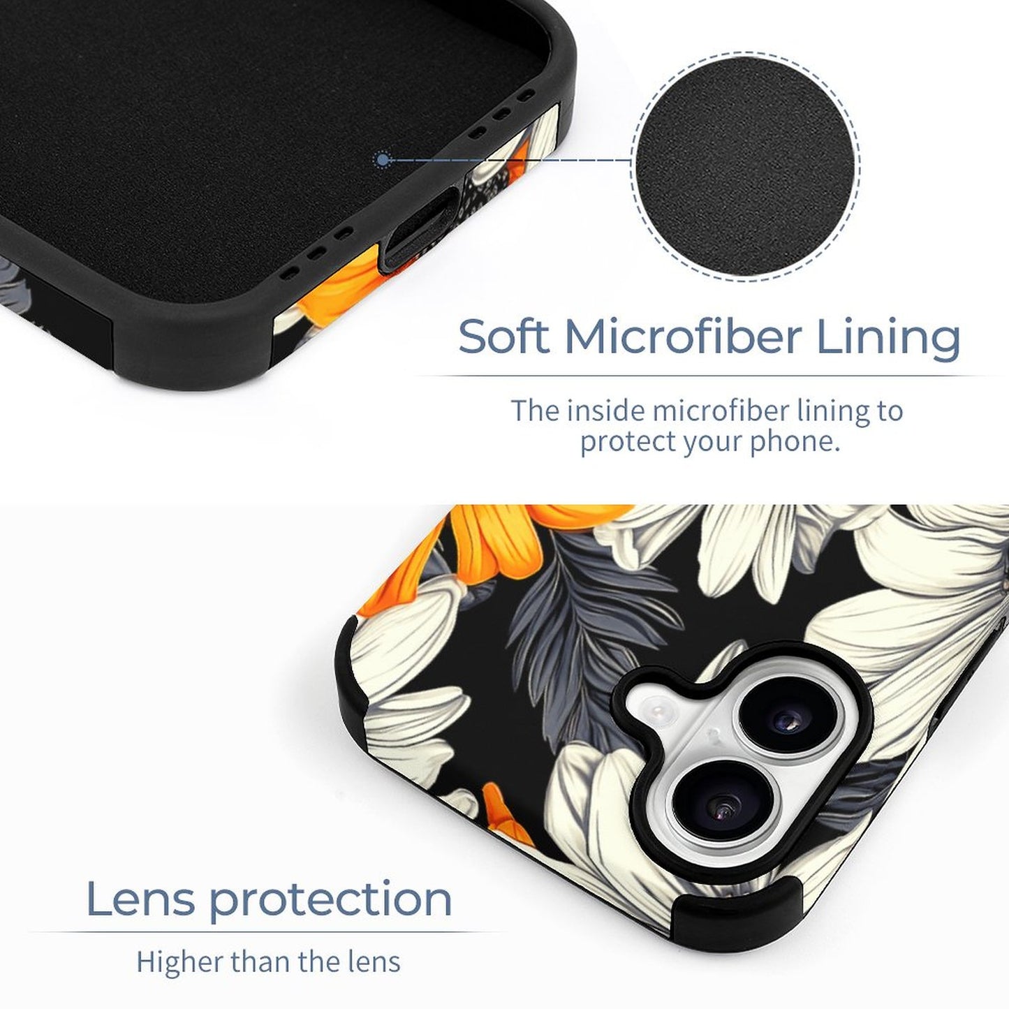 Daisy Floral Microfiber iPhone Case for iPhone 16 Series