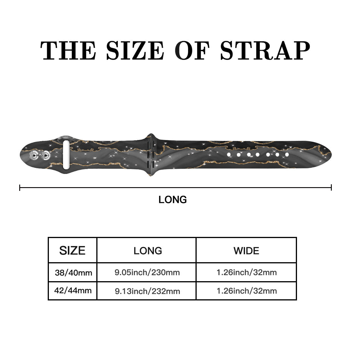 Black and Gold Silicone iWatch Band