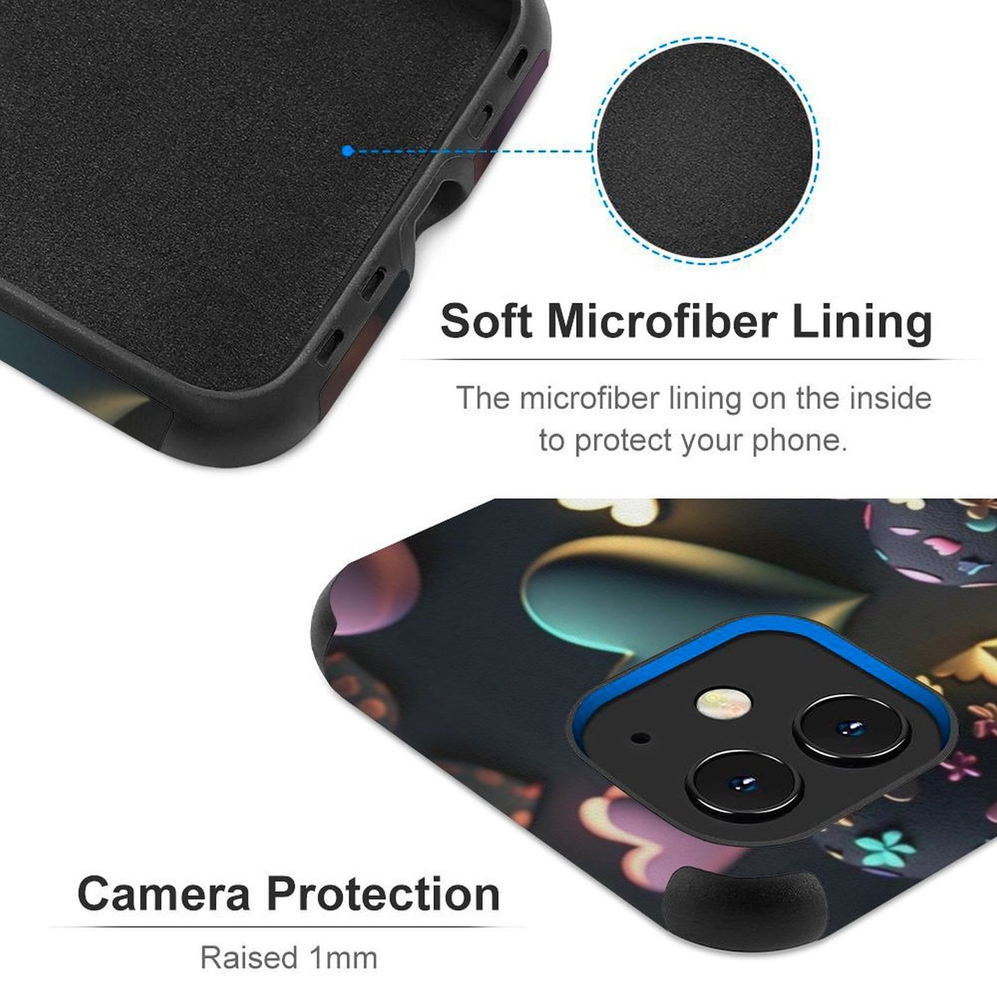 Hearts Microfiber iPhone Case for iPhone 11 Series