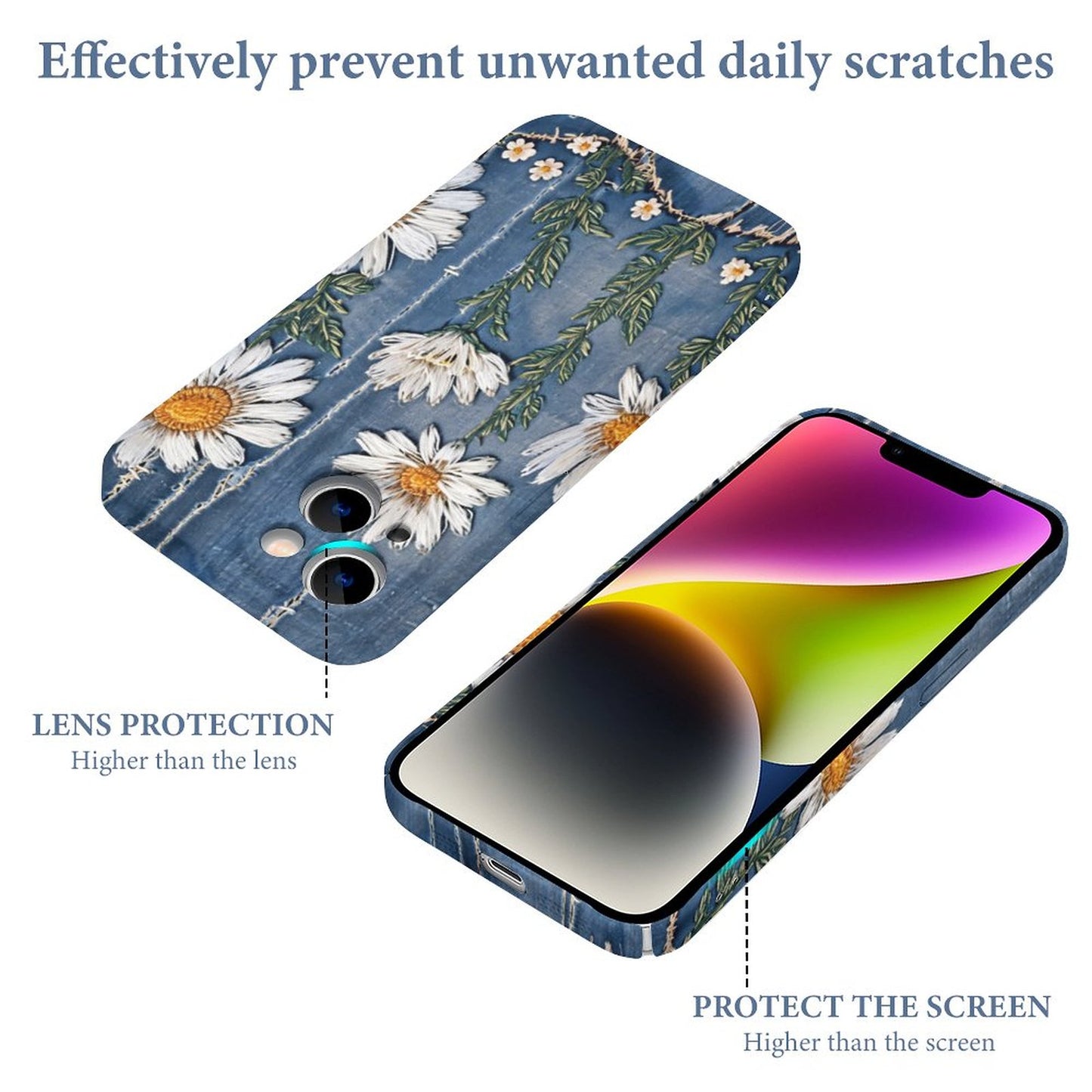 Denim and Daisies Apple Case for iPhone 14 Series