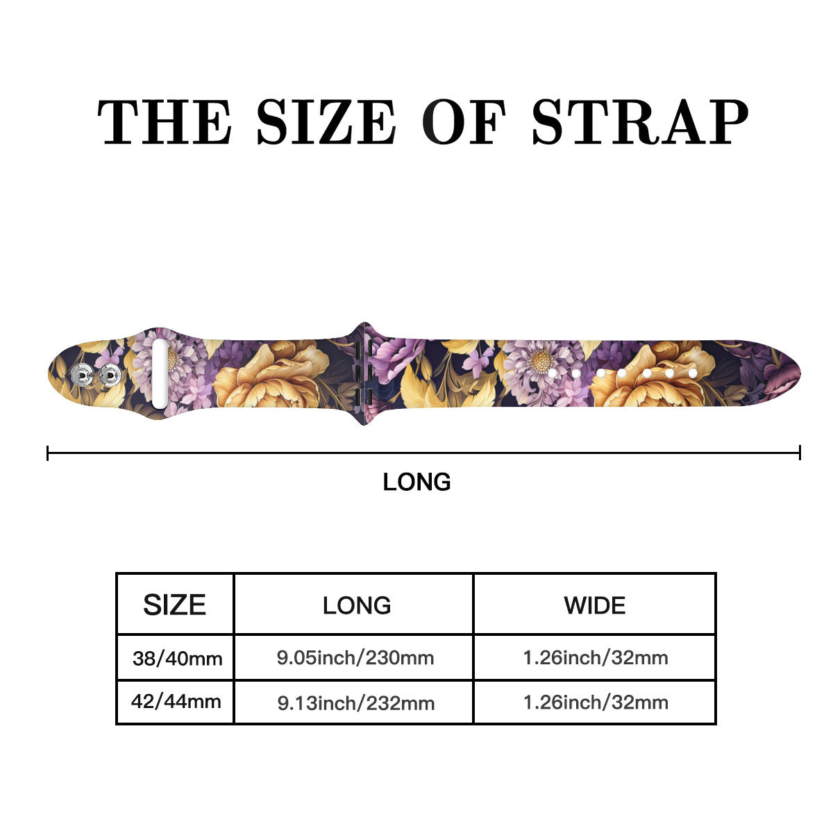 Purple Floral Double Buckle Strap