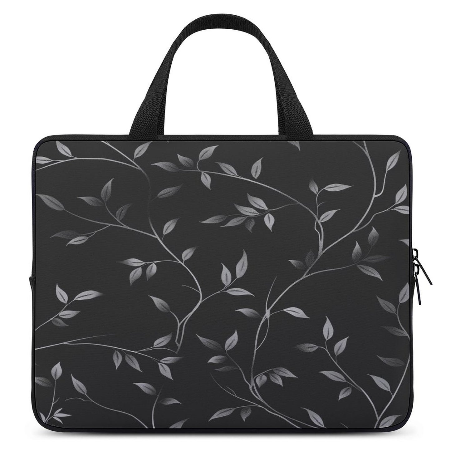 Black and Silver Vines Laptop Carrying Case