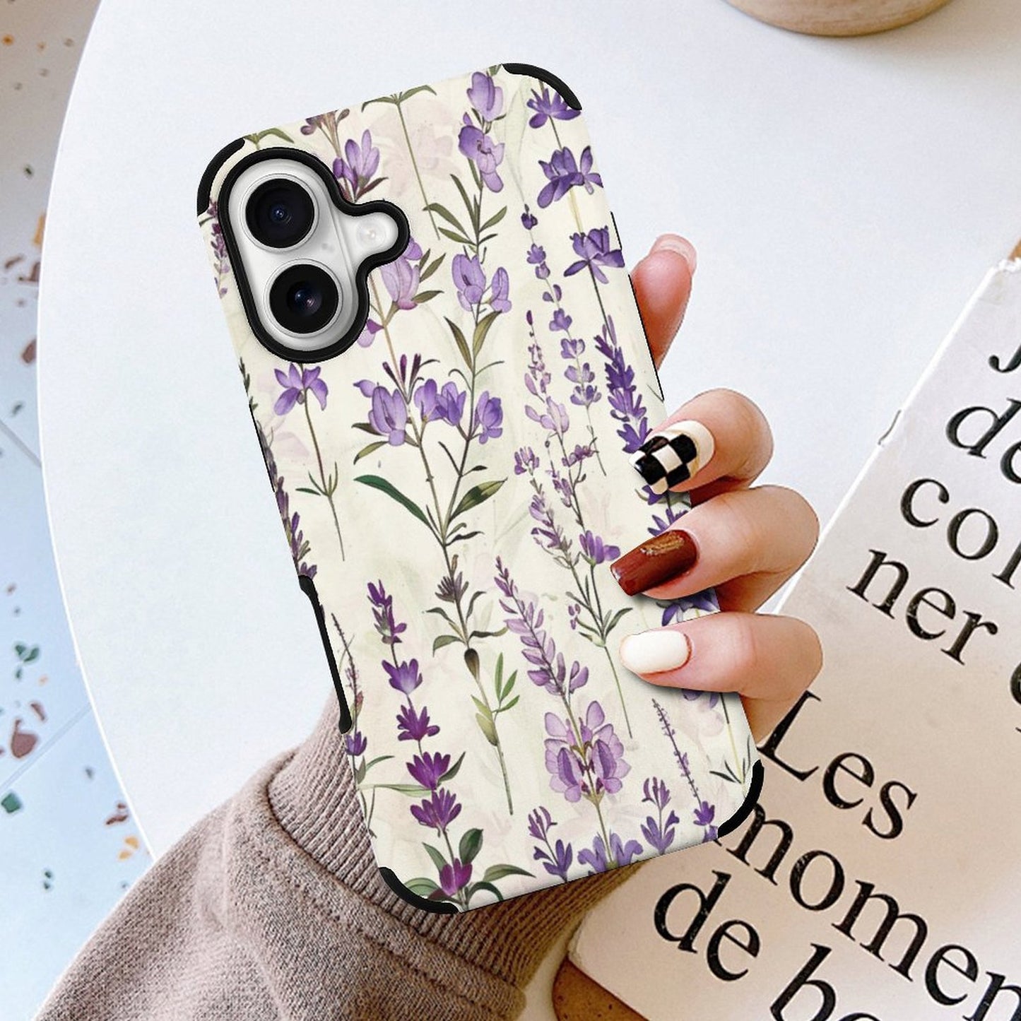 Lavender Flowers Microfiber iPhone Case for iPhone 16 Series