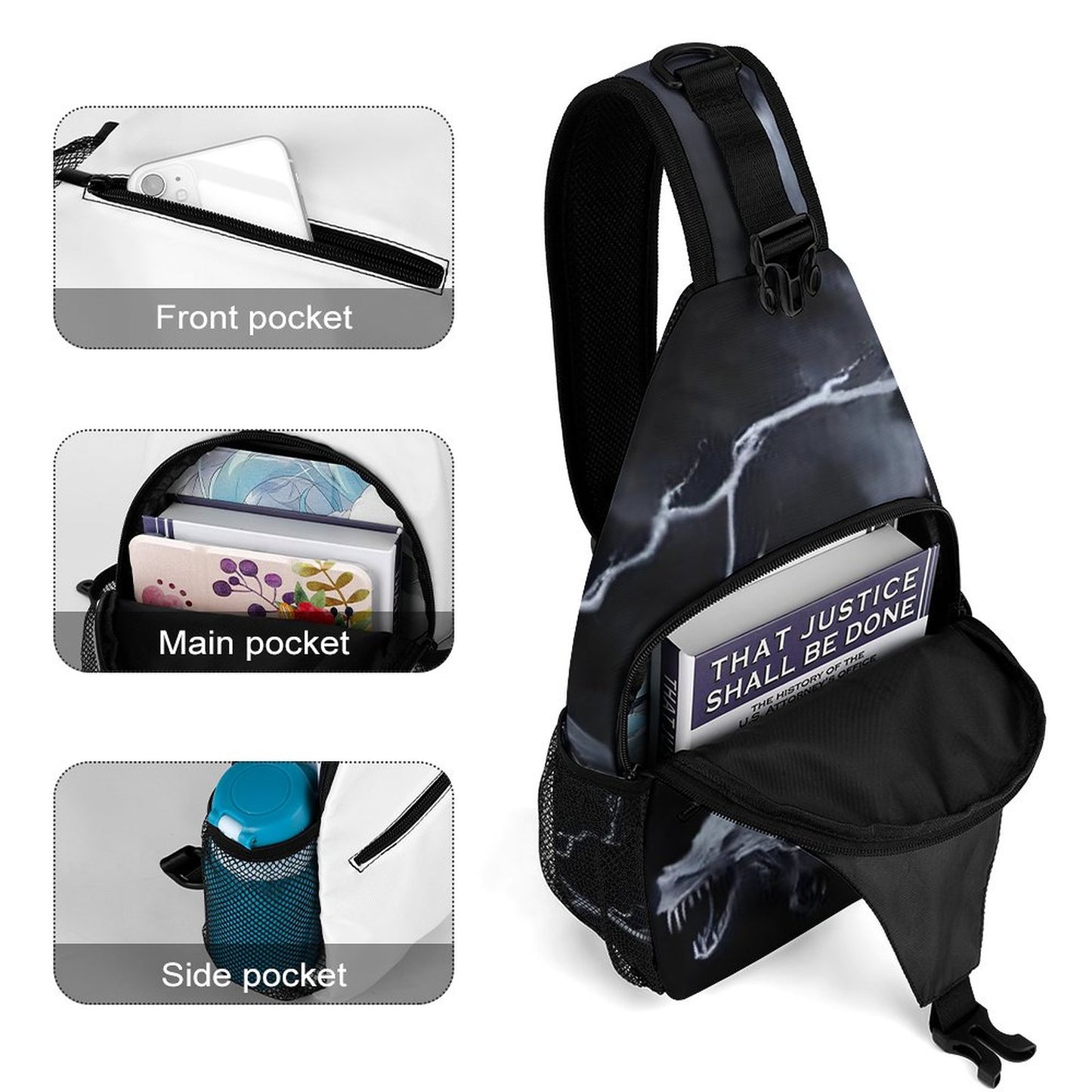 Dragon and Lightening Unique Sling Bags