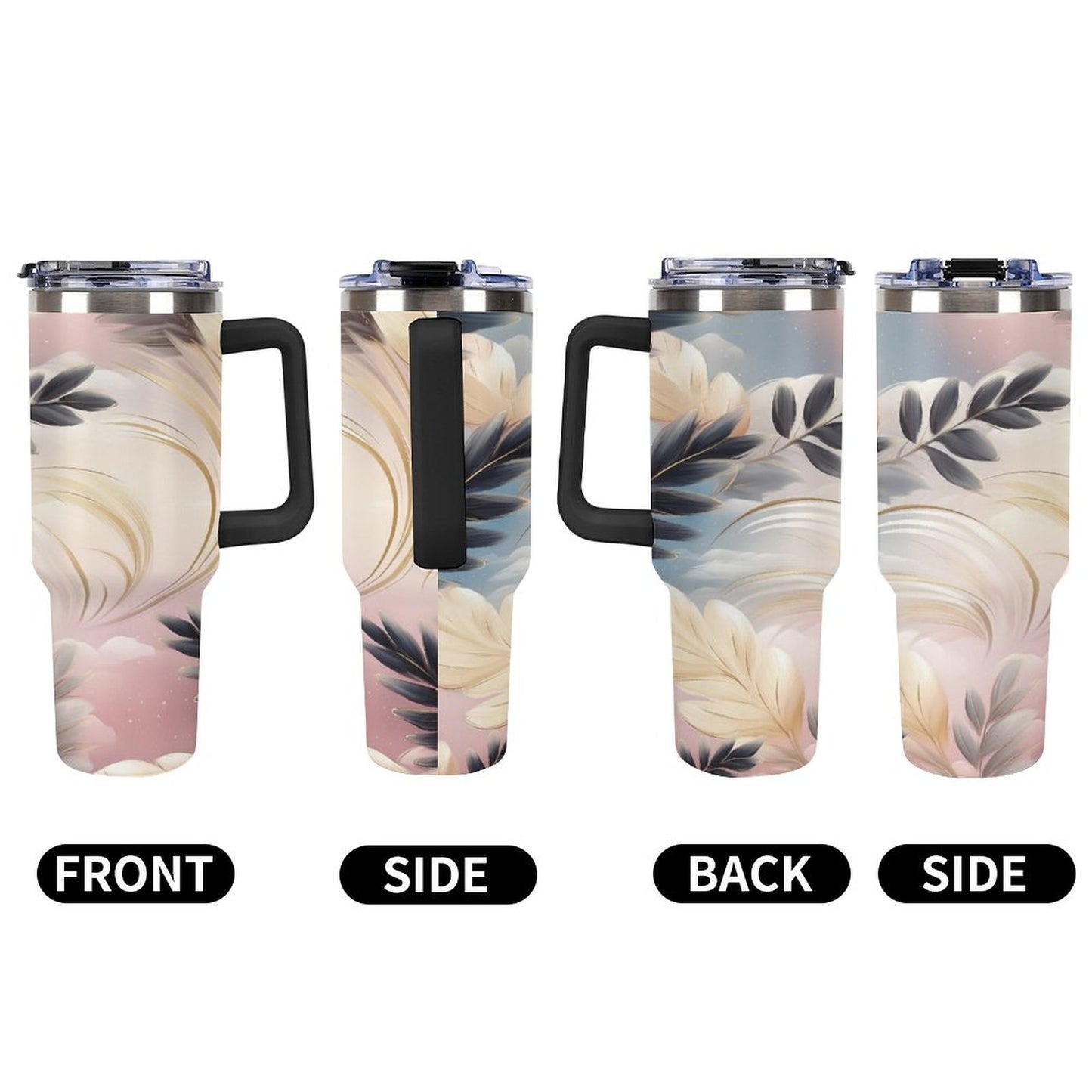 Dreamy Clouds 40oz Insulated Tumbler with Handle and Straw