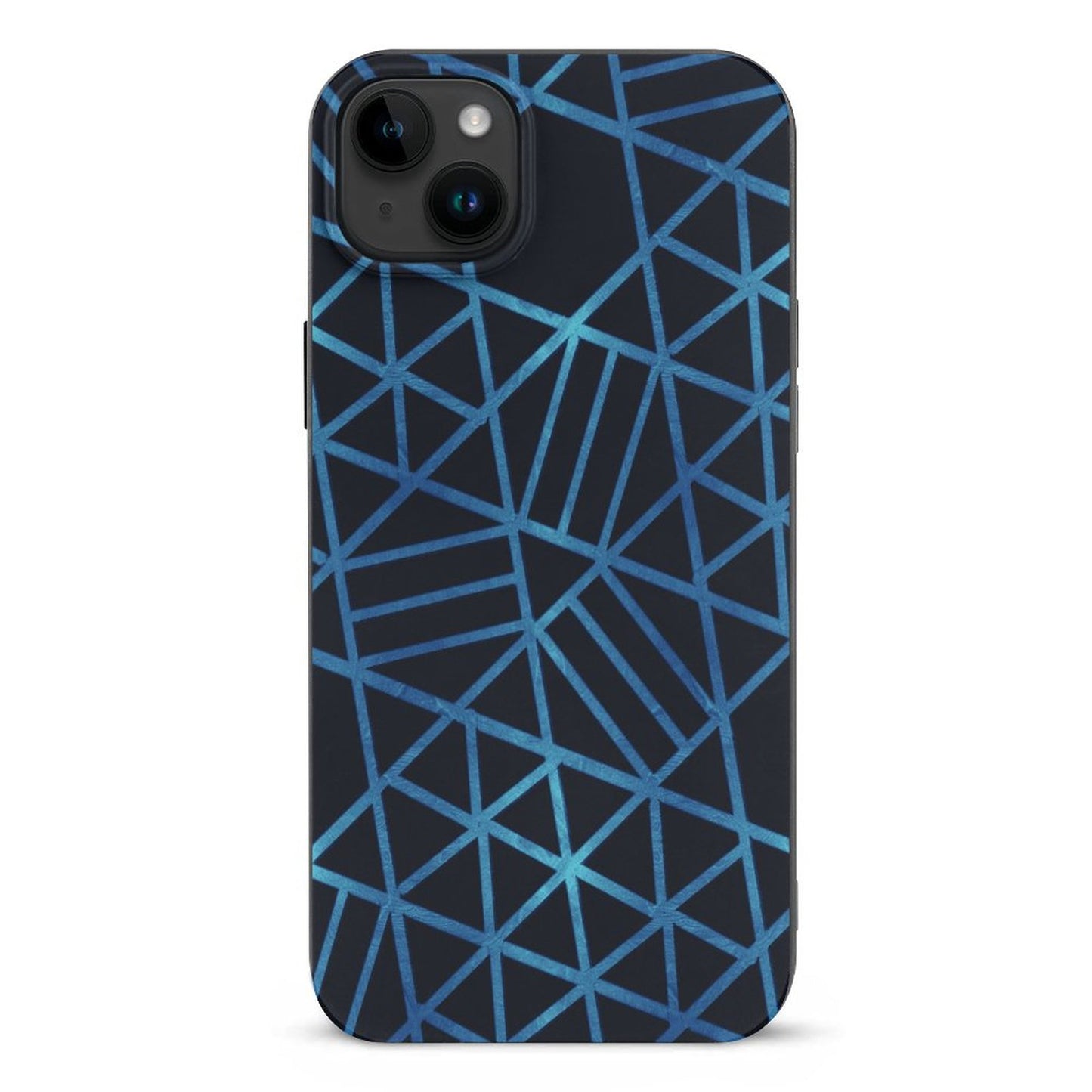 Blue and Black Geometric Apple iPhone Case for iPhone 15 Series