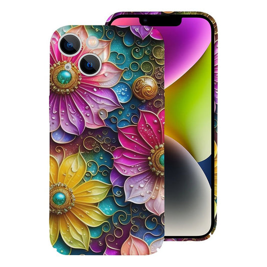 Shades of Pink and Yellow Flowers Apple Case for iPhone 14 Series