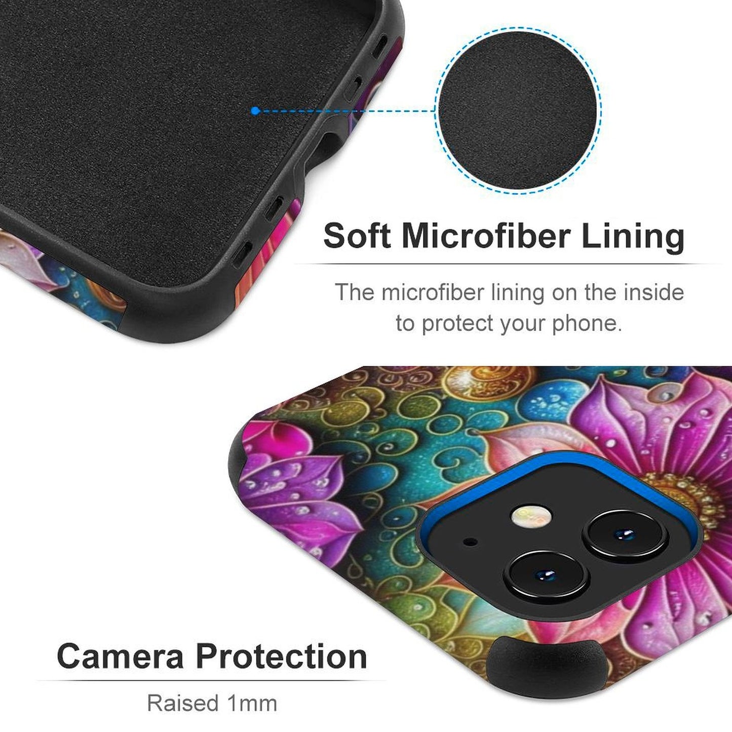 Flower Microfiber iPhone Case for iPhone 11 Series
