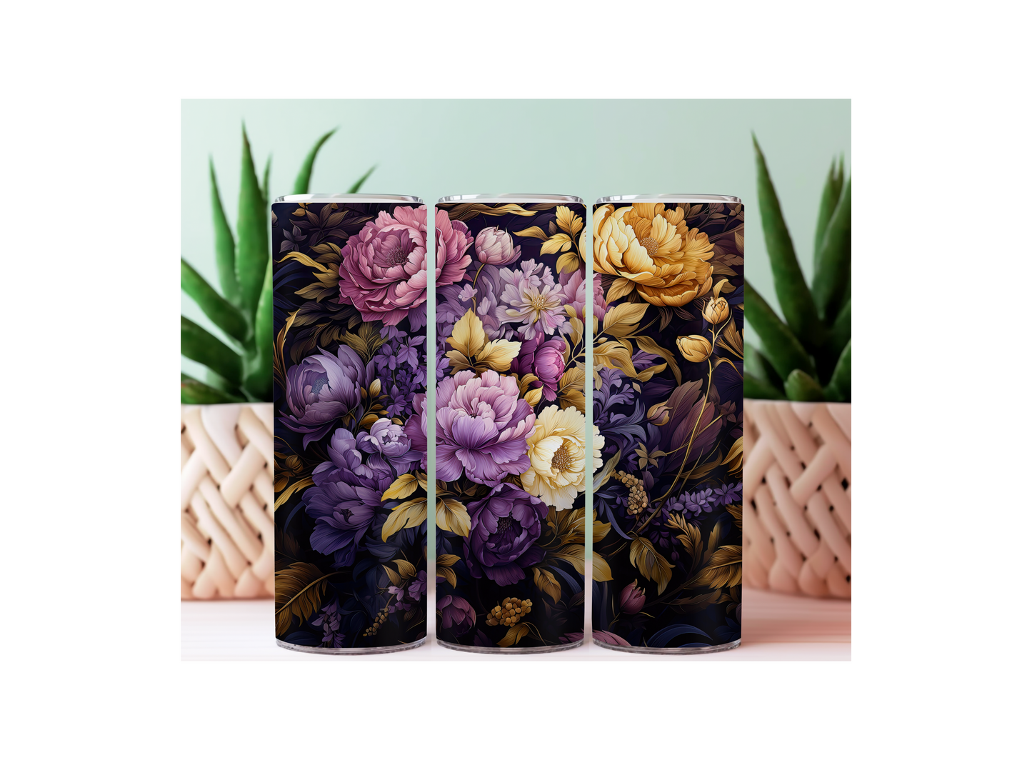 Floral Roses 20 oz Tumbler