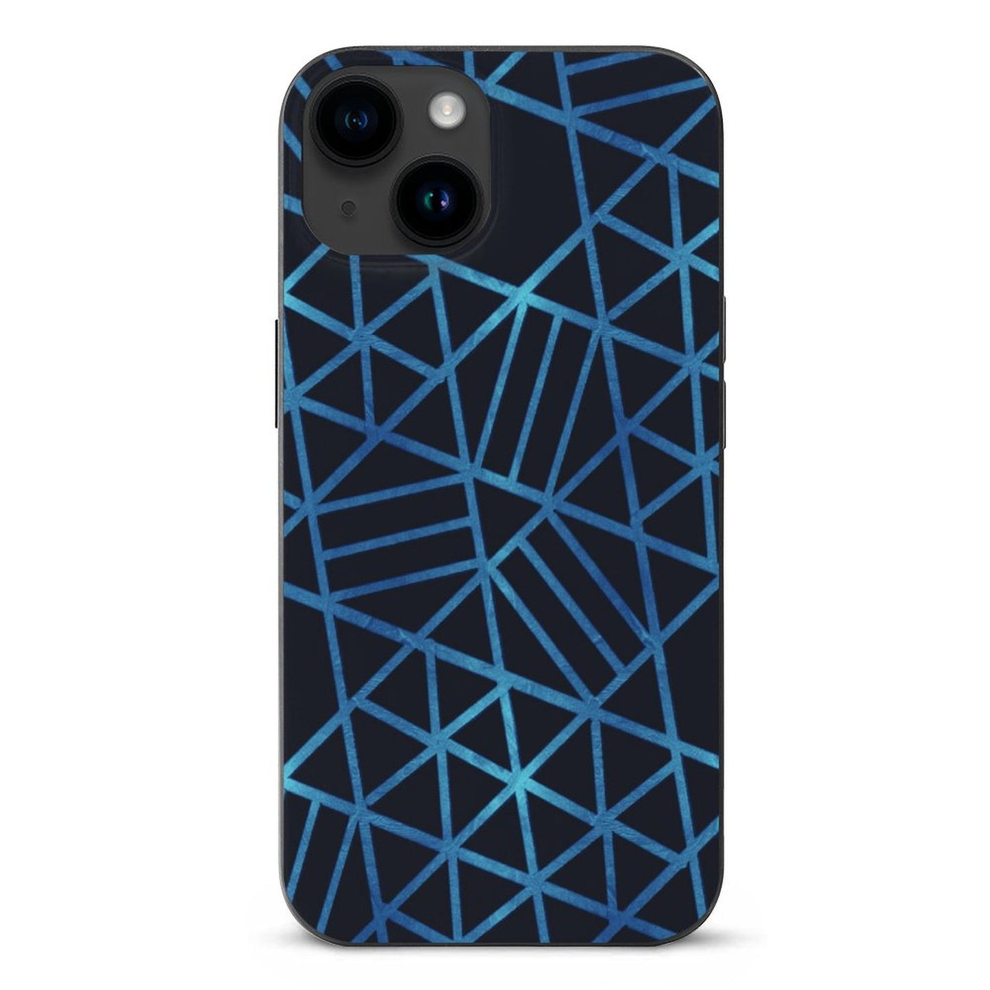 Blue and Black Geometric Apple iPhone Case for iPhone 15 Series