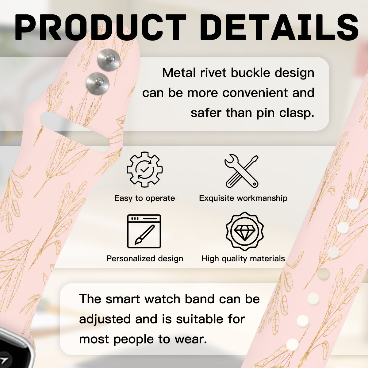 Gold Botanical iWatch Band