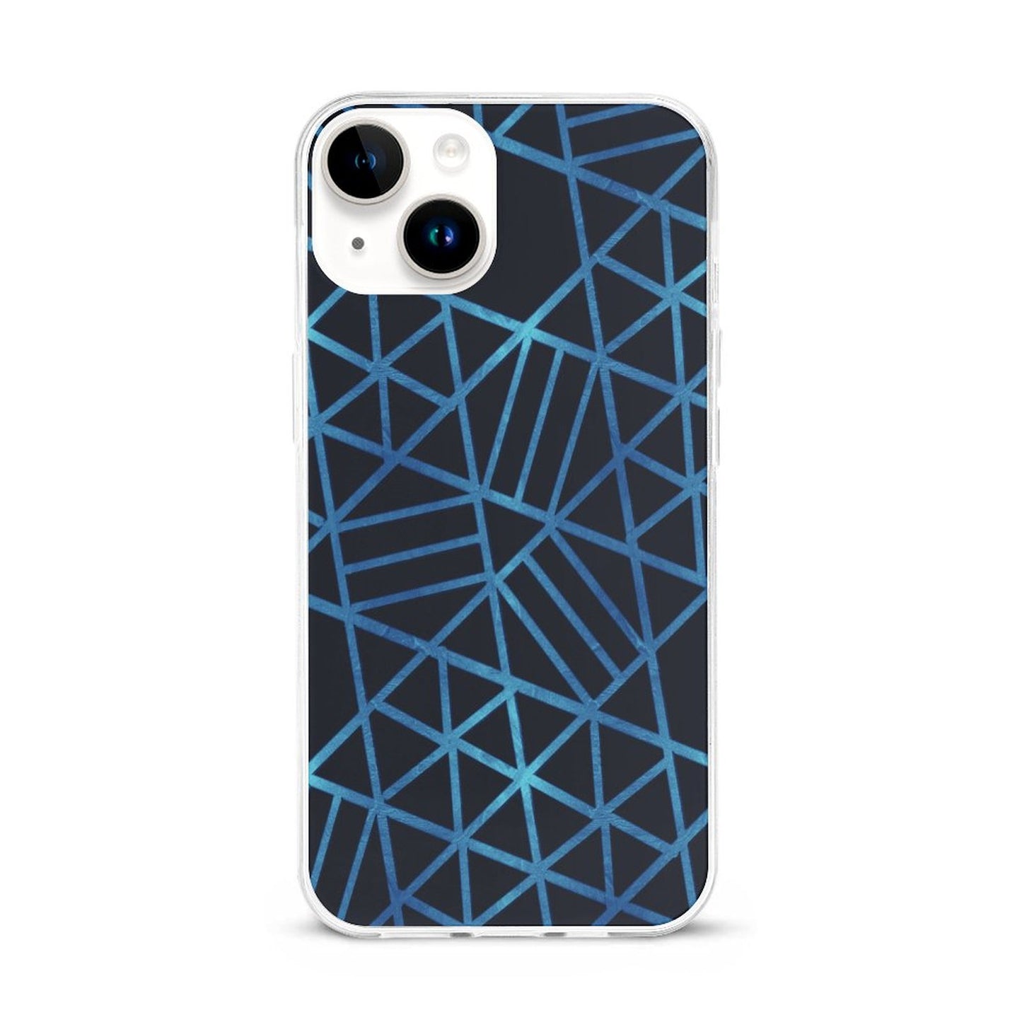 Blue and Black Geometric Apple iPhone Case for iPhone 15 Series