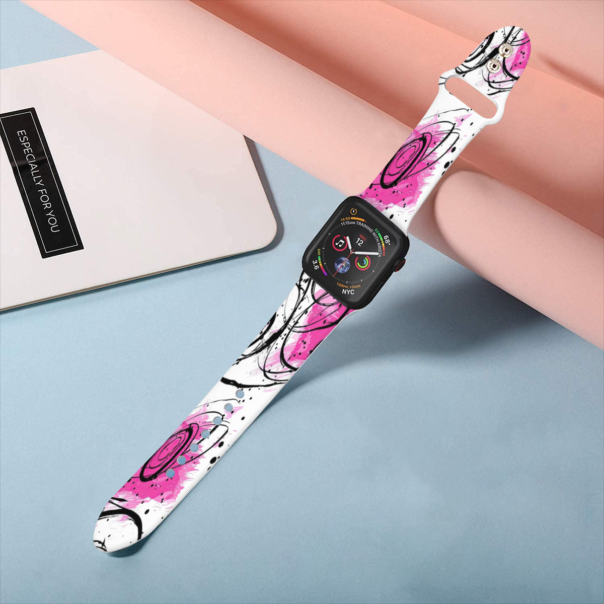 Inky Petals Double Buckle Strap