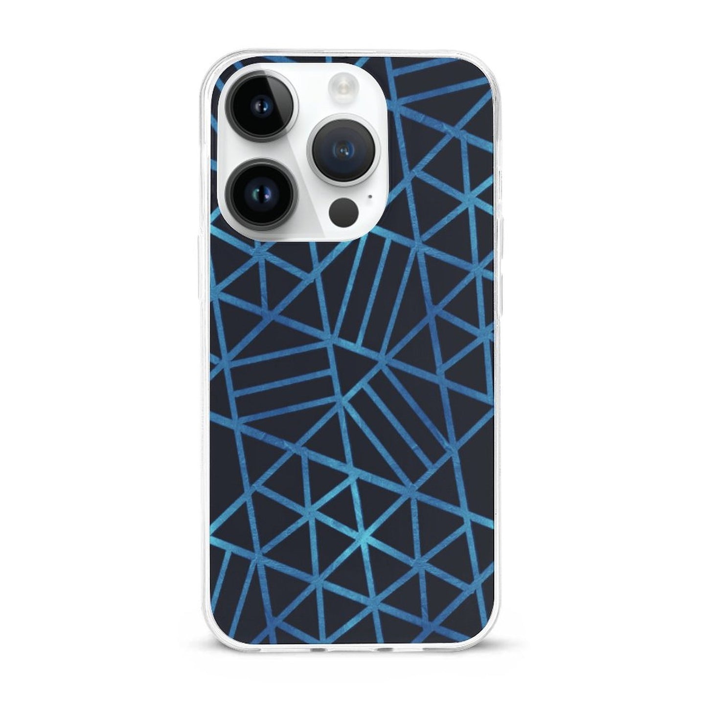 Blue and Black Geometric Apple iPhone Case for iPhone 15 Series