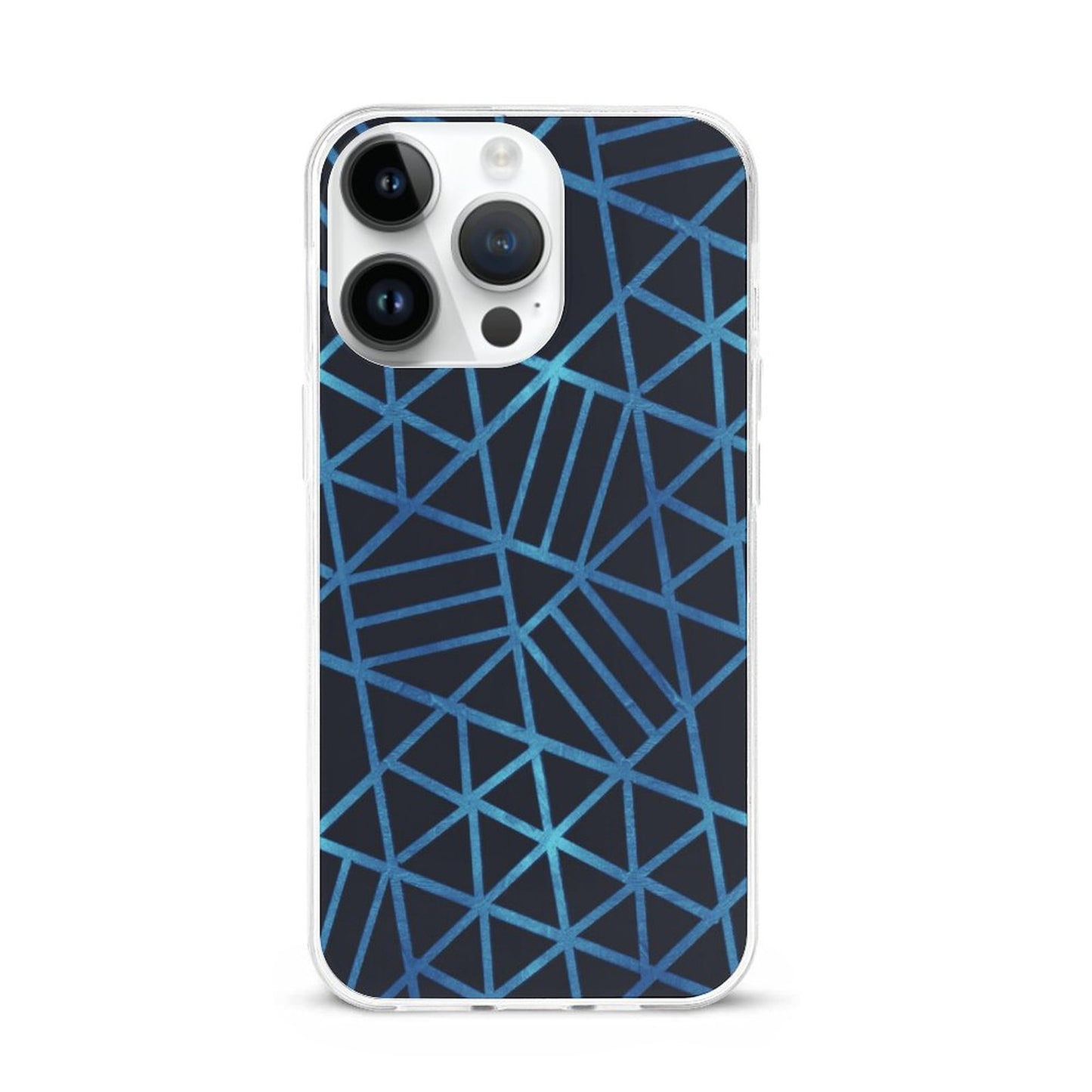 Blue and Black Geometric Apple iPhone Case for iPhone 15 Series