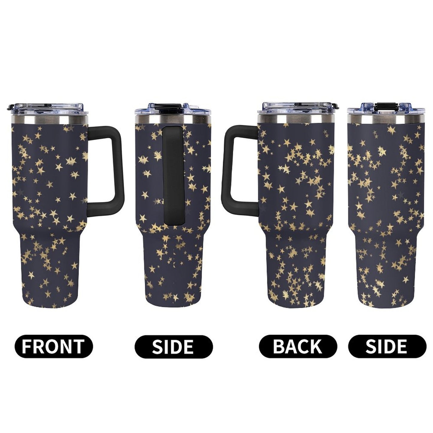 Stary Night 40oz Insulated Tumbler with Handle and Straw