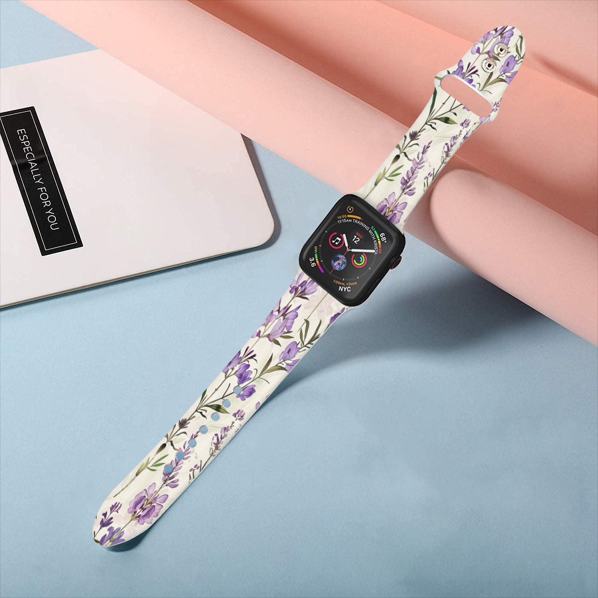 Botanical Lavender Double Buckle Strap