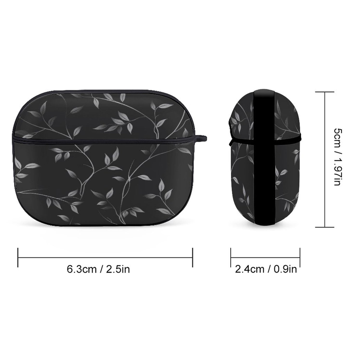 Black and Silver Vines AirPods Pro Protective Case