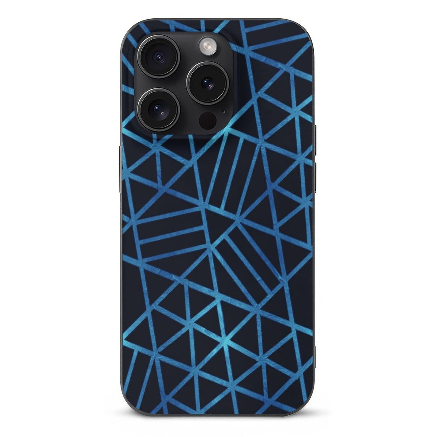 Blue and Black Geometric Apple iPhone Case for iPhone 15 Series