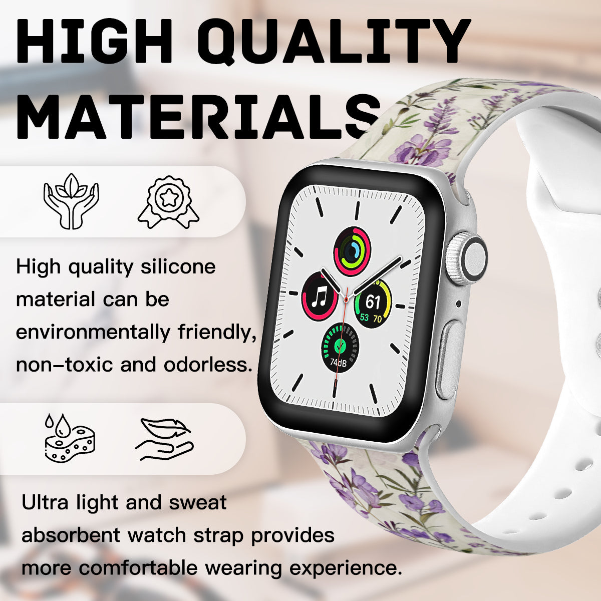 Botanical Lavender Double Buckle Strap