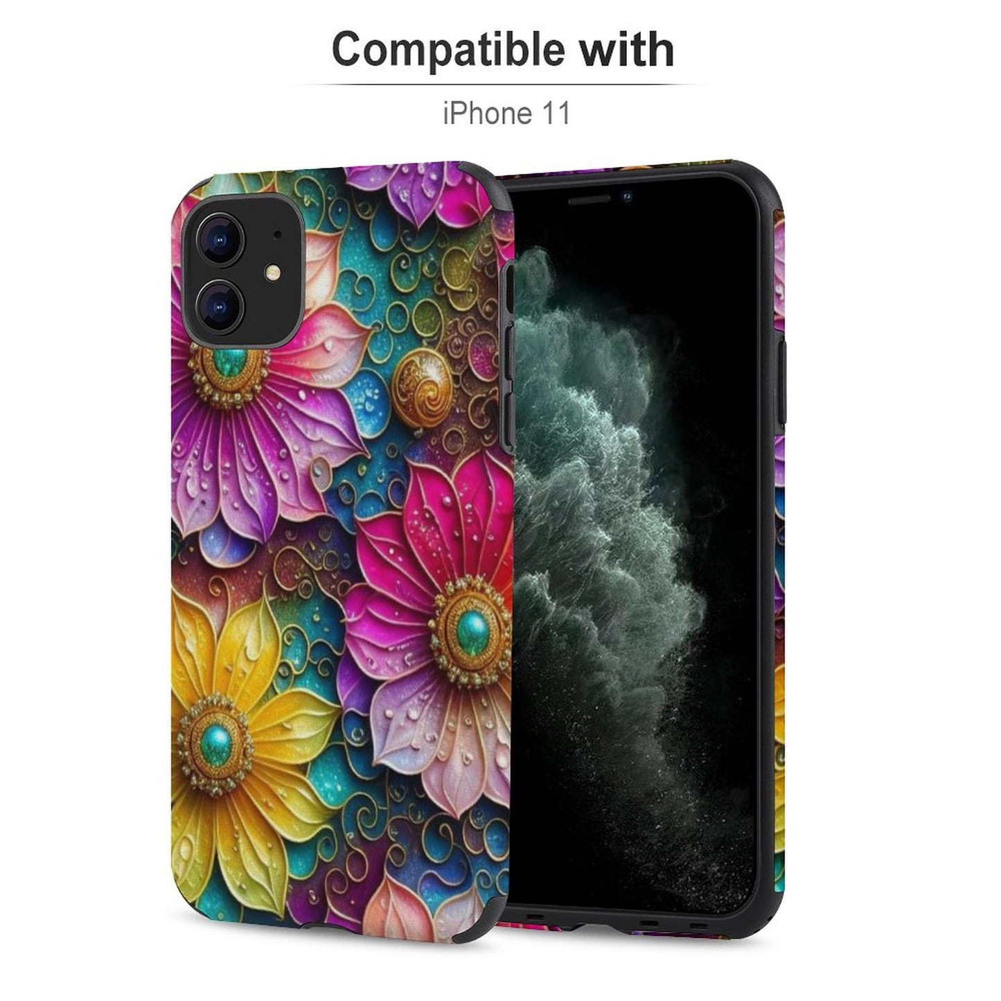 Flower Microfiber iPhone Case for iPhone 11 Series
