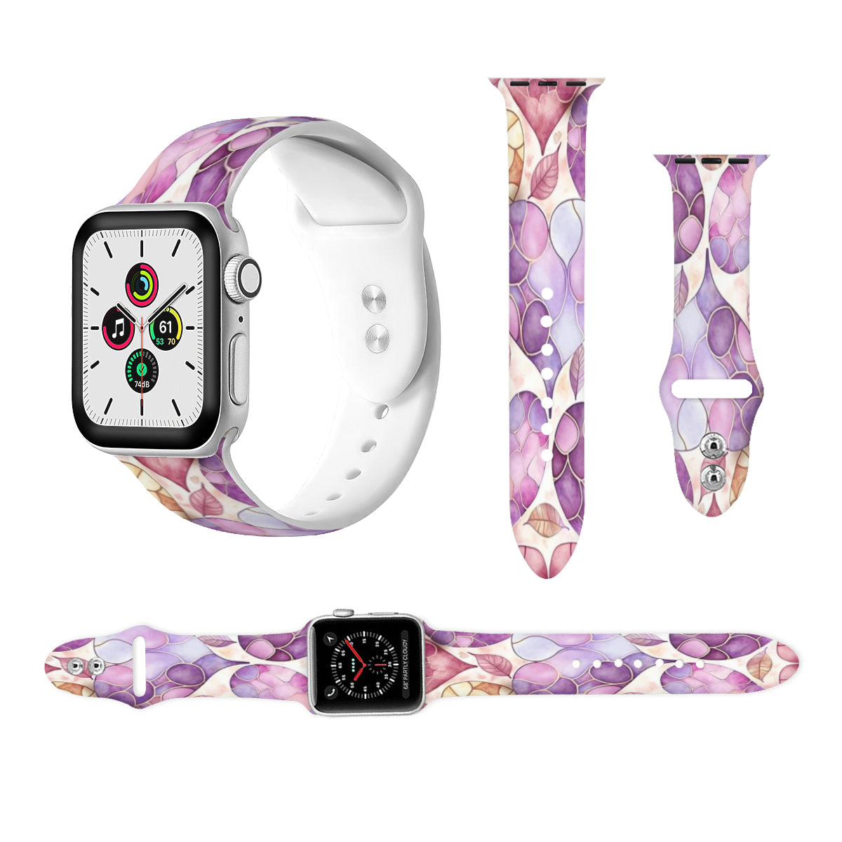 Hearts and Leaves Apple Double Buckle Strap