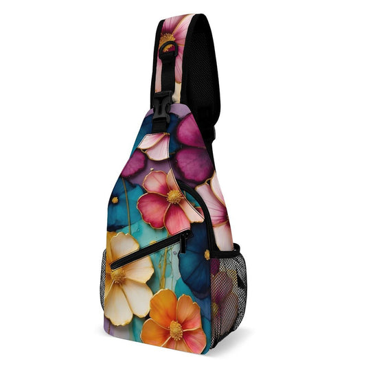 Bright Colorful Flowers Unique Sling Bags