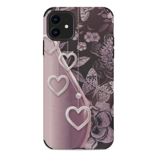 Butterfly and Hearts iPhone Case for iPhone 11 Series