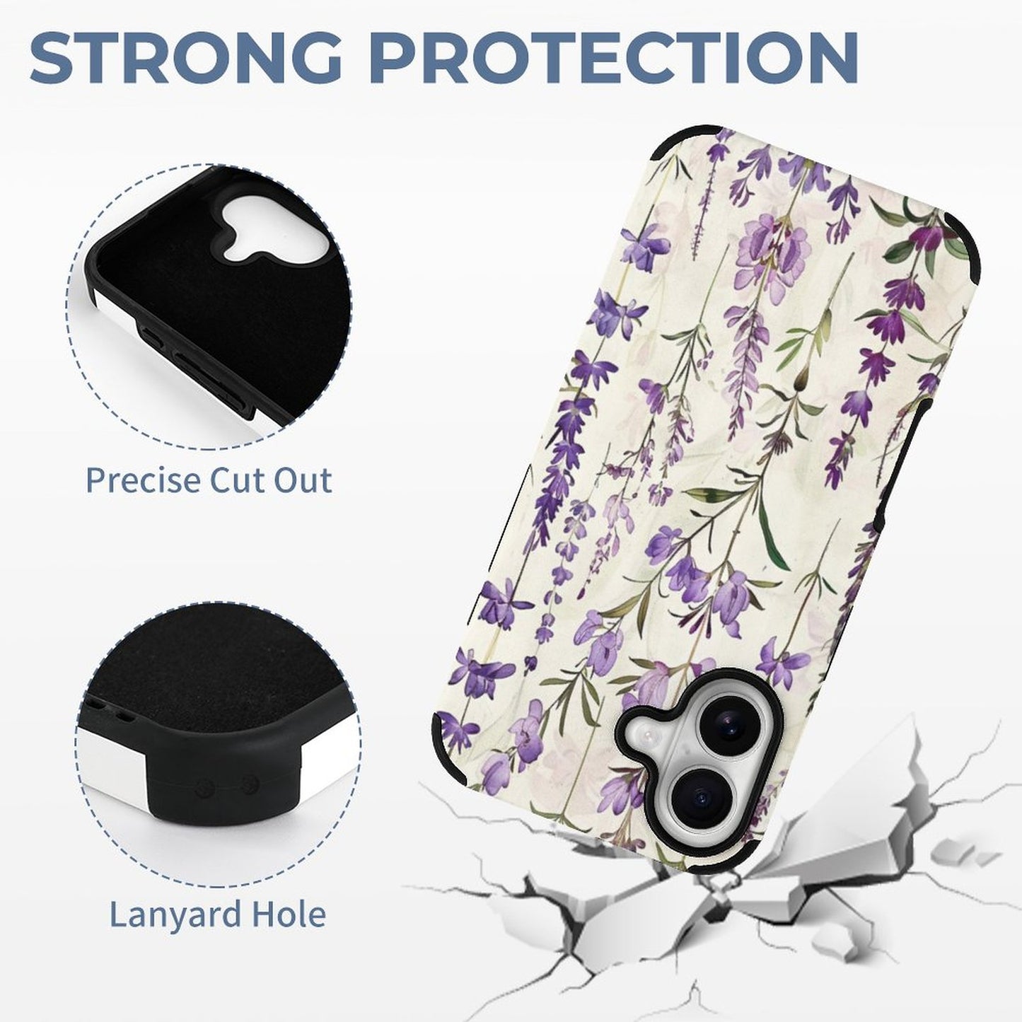 Lavender Flowers Microfiber iPhone Case for iPhone 16 Series