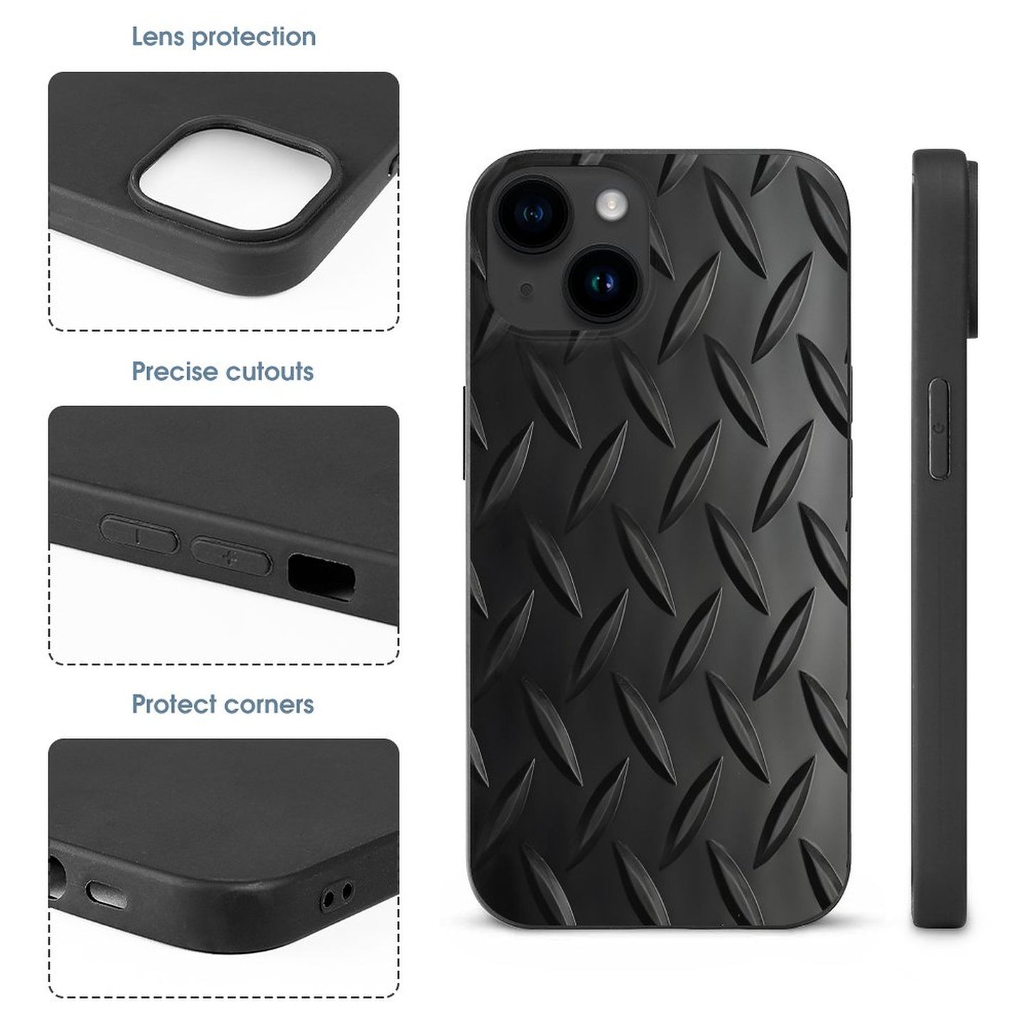 Black TPU Apple iPhone Case for iPhone 15 Series