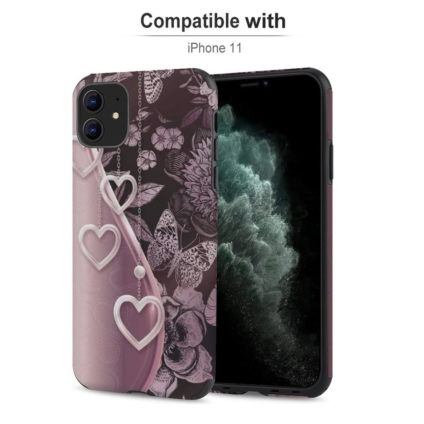 Butterfly and Hearts iPhone Case for iPhone 11 Series