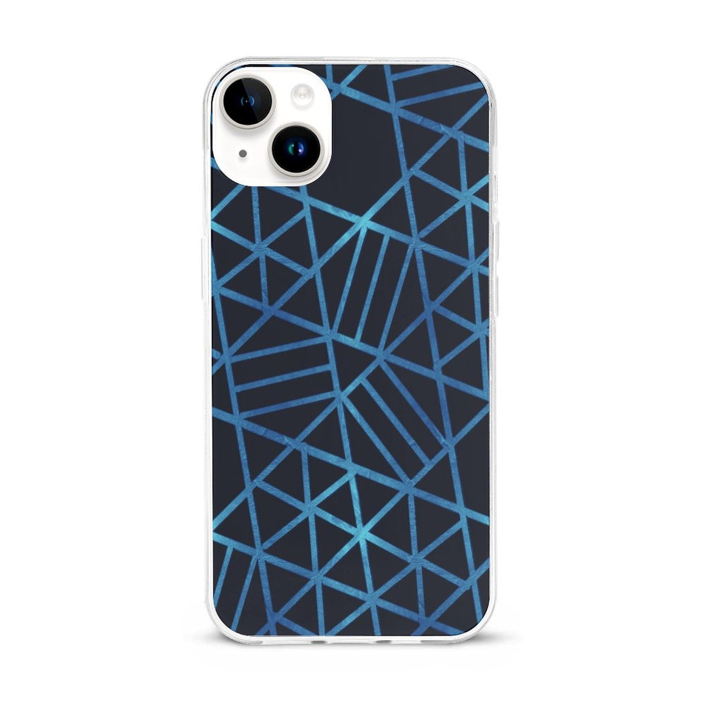 Blue and Black Geometric Apple iPhone Case for iPhone 15 Series