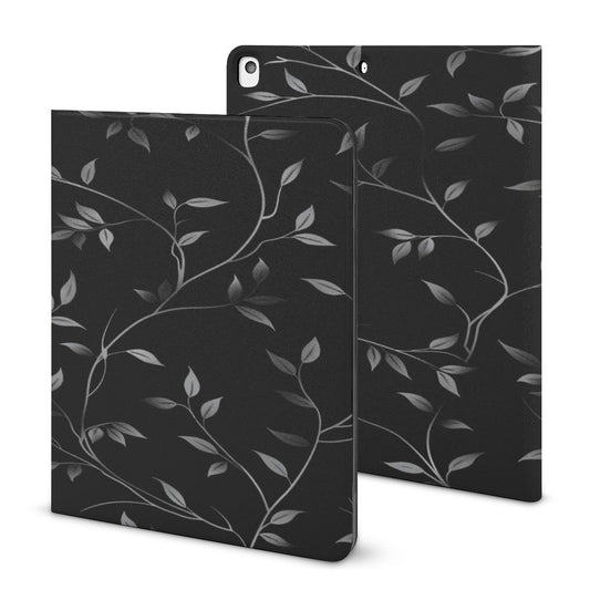 Black & Silver Vines Book-Style  
iPad Protector with Apple Pen Slot